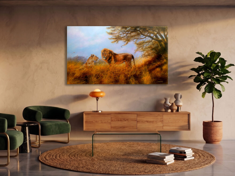 Wild Couple Lion Painting by Daniel Njoroge Wild Couple